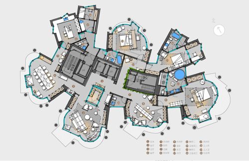 大师户型平面解析概念设计图室内装饰学习参考资料